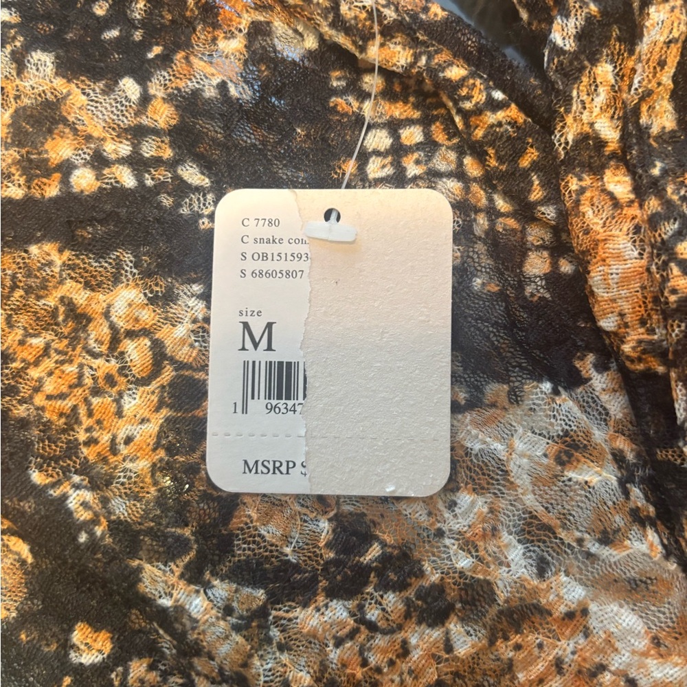 Free People Out For The Night Blouse with Snakeskin Print - Picture 6 of 6